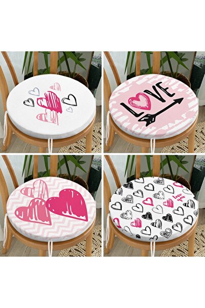 Realhomes Набір з 4-х сучасних дизайнерських подушок для стільців з круглими ...