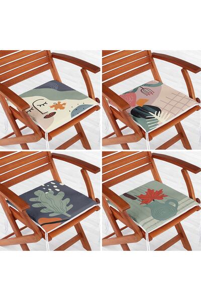 Realhomes Σετ 4 μαξιλαριών καρέκλας με φερμουάρ με ψηφιακή εκτύπωση Bohemian ...