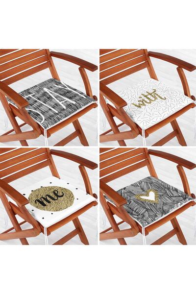 Realhomes Набір з 4 сучасних стільців з кольоровим фоном, золотистими деталям...