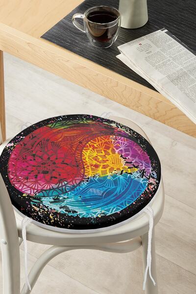 Realhomes Чорний фон з кольоровим малюнком Далекого Сходу, цифровий принт, кр...