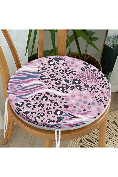 Realhomes Ліловий килимок для стільця з цифровим принтом леопардового візерун...