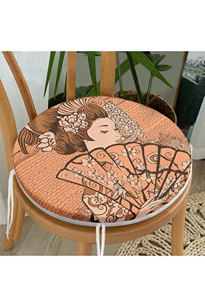 Realhomes Темно-коричнева основа, невинна шаманка, сучасна кругла подушка для...