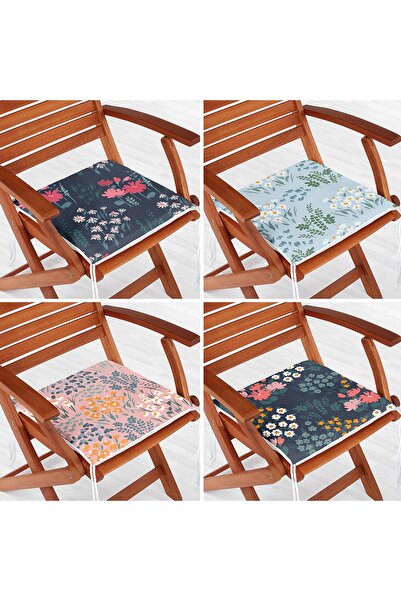 Realhomes Набір з 4 сучасних стільців з блискавкою та квітковим візерунком на...