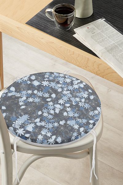 Realhomes Daisy Patterned Modern Special Design Round Zippered Chair Cushion