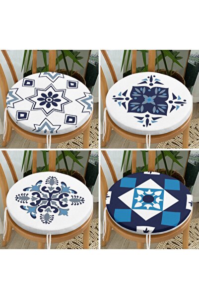 Realhomes Set de 4 perne pentru scaune rotunde, rotunde, cu fermoar, cu desig...
