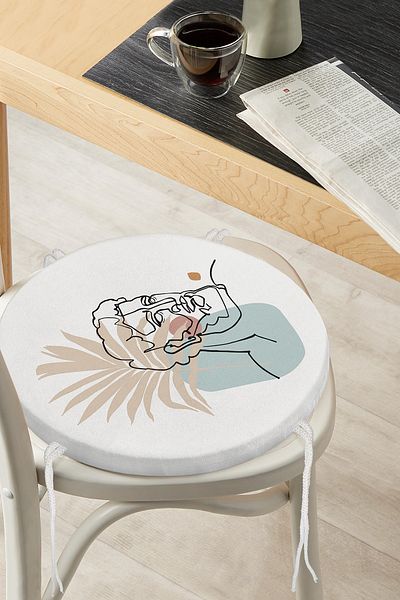Realhomes Ancient Greek God Special Design Modern Round Zippered Chair Cushion