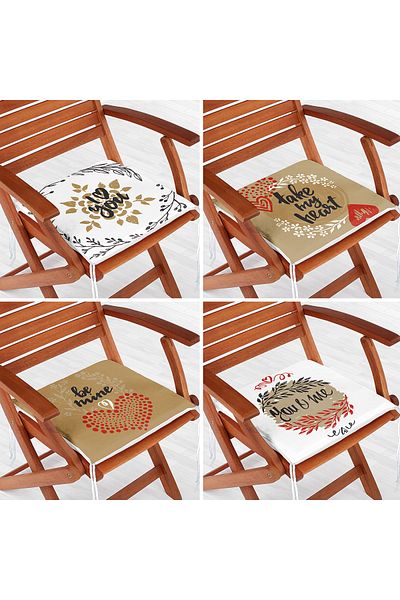 Realhomes 4-Piece Valentine's Day Concept Special Design Modern Combination Zippered Chair Cushion Set