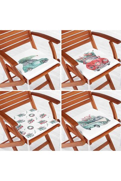Realhomes Набір з 4 сучасних стільців з цифровим принтом у вигляді автомобіля...