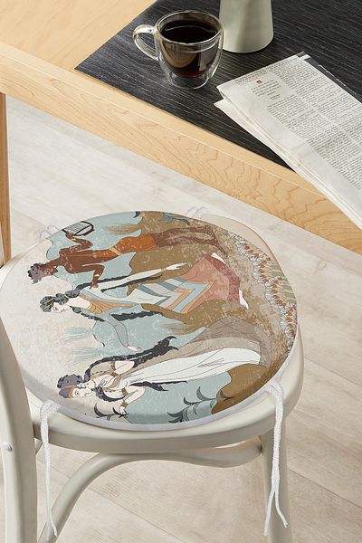 Realhomes Cretan Civilization With Minoan Motif Modern Round Zippered Chair Cushion