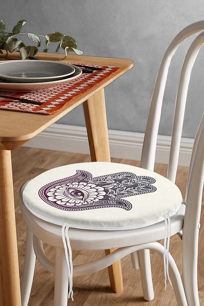 Realhomes Fâtımâ's Hand Special Design Digital Printed Modern Round Zippered Chair Cushion