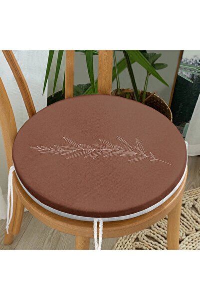 Realhomes Pernă de scaun modernă rotundă, imprimată digital, cu fermoar, cu m...