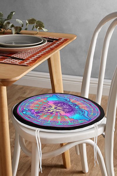 Realhomes Digital Printed Special Design Modern Round Zippered Chair Cushion with Abstract Elephant Figure