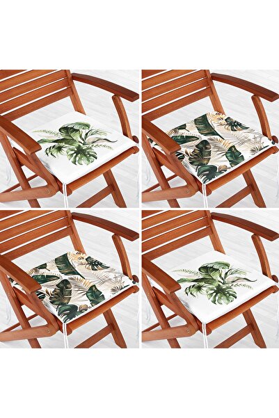Realhomes 4'lü Tropik Yaprak Özel Tasarımlı Dijital Baskılı Modern Fermuarlı ...