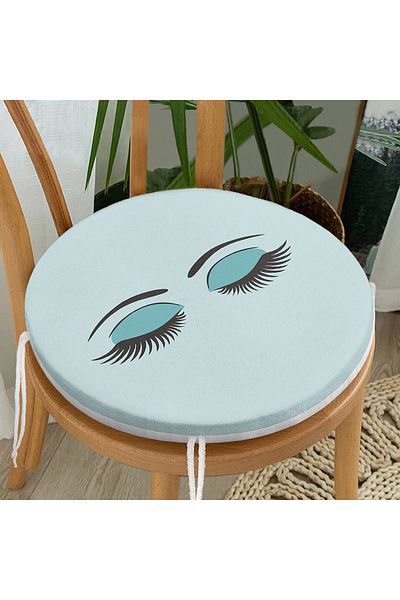 Realhomes Modern Eyelash Digital Printed Round Zippered Chair Cushion