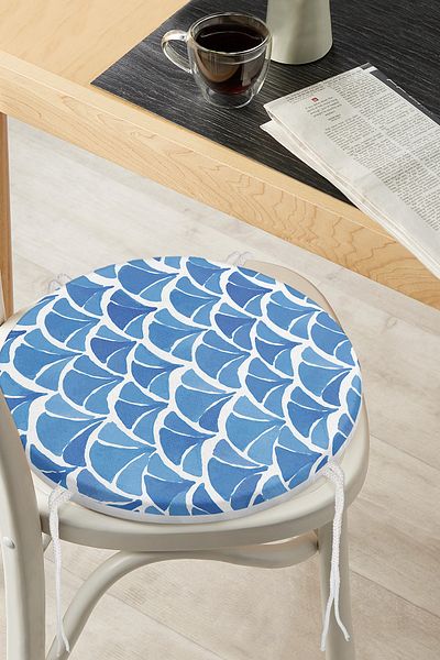 Realhomes Modern Geometric Picture Digital Printed Round Zippered Chair Cushion