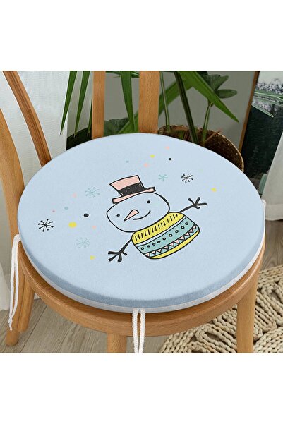 Realhomes Сучасна кругла подушка для стільця з цифровим принтом із зображення...