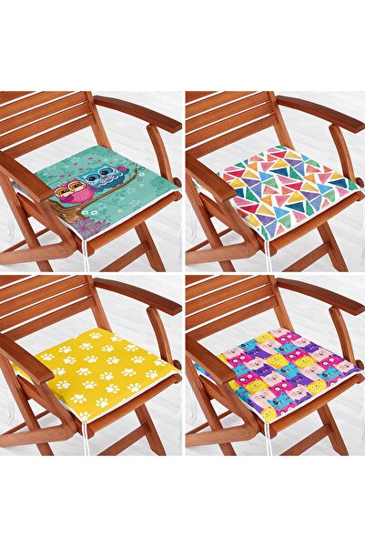 Realhomes Набір з 4 кольорових декоративних подушок для стільців з дитячим ма...