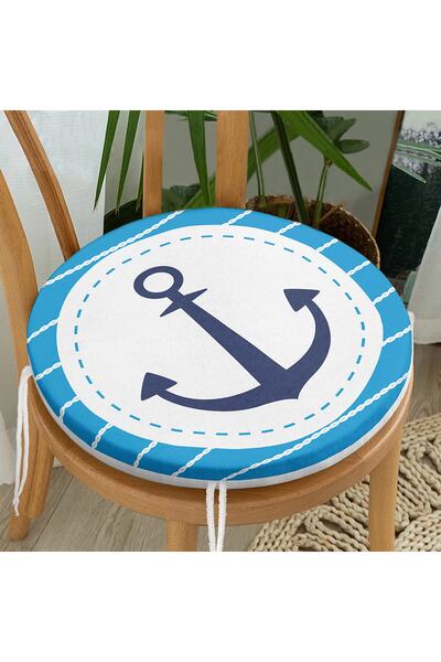 Realhomes Сучасна кругла подушка для стільця з цифровим принтом у вигляді яко...