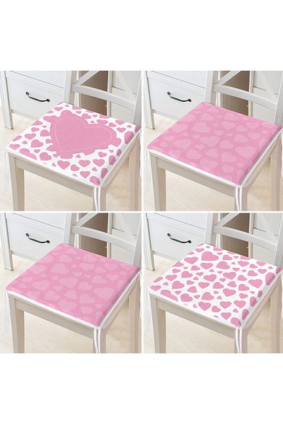 Realhomes 4-Piece Valentine's Day Concept Special Design Modern Combination Zippered Chair Cushion Set