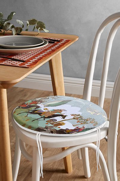 Realhomes Special Design Ottoman Horse Miniature Round Zippered Chair Cushion
