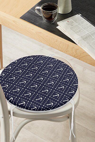 Realhomes Сучасна цифрова друкована подушка для стільця з круглим застібкою-б...