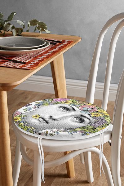 Realhomes Piero Fornasetti Designed Round Zippered Chair Cushion