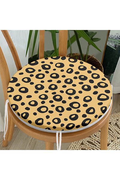Realhomes Digital Printed Modern Round Zippered Chair Cushion with Geometric Patterns on Colorful Floor