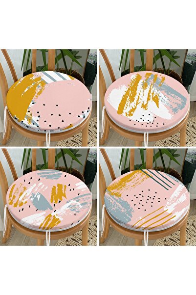 Realhomes Набір з 4 жовтих і рожевих пензлів для акварелі з декоративною круг...