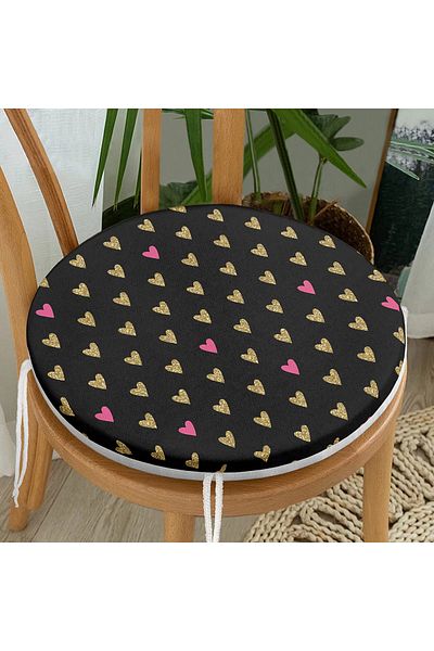 Realhomes Valentine's Day Themed Special Design Digital Printed Modern Round Zippered Chair Cushion