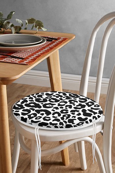 Realhomes Digital Printed Modern Round Zippered Chair Cushion with Geometric Patterns on Colorful Floor