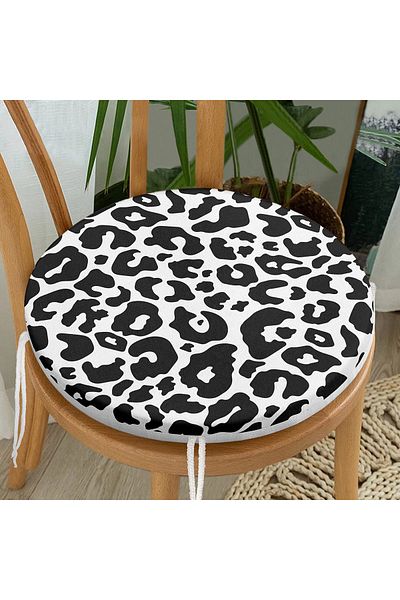 Realhomes Digital Printed Modern Round Zippered Chair Cushion with Geometric Patterns on Colorful Floor