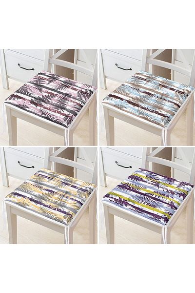 Realhomes 4-Piece Black Geometric Patterned Modern Zippered Chair Cushion Set on White Background