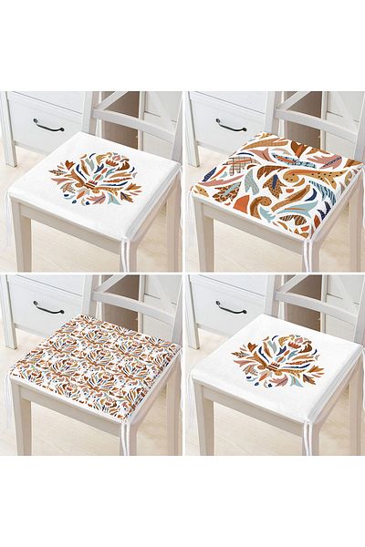 Realhomes 4-Piece Minimal Design Modern Zippered Chair Cushion Set