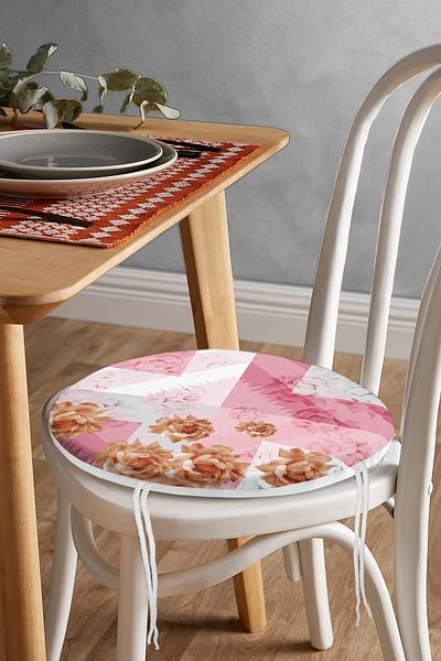 Realhomes Summer Special Series Digital Printed Modern Round Zippered Chair Cushion