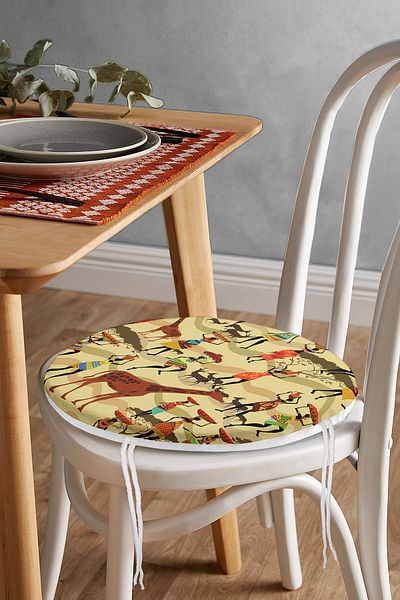 Realhomes Ethnic African Patterned Special Design Round Zippered Chair Cushion