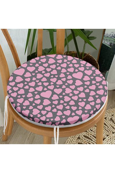 Realhomes Valentine's Day Themed Special Design Digital Printed Modern Round Zippered Chair Cushion