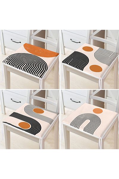 Realhomes 4-Piece Minimalist Design Modern Zippered Chair Cushion Set