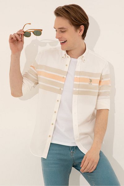 U.S. Polo Assn. Жълта мъжка риза