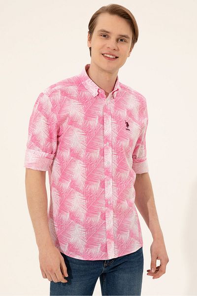 U.S. Polo Assn. Ανδρικό πουκάμισο - Ροζ