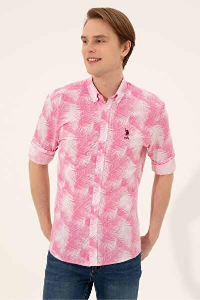 U.S. Polo Assn. Ανδρικό πουκάμισο - Ροζ
