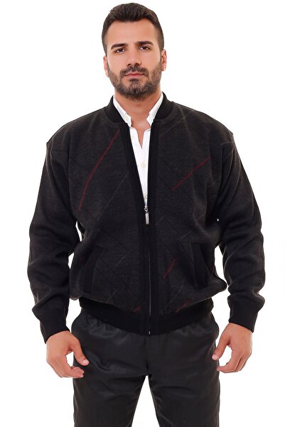 K KARBEY Steel Knitted Men's Large Size Length Knitwear Coat