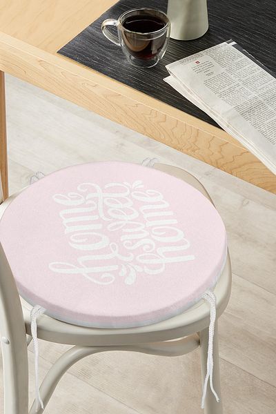 Realhomes Home Sweet Home Digital Printed Round Zippered Chair Cushion