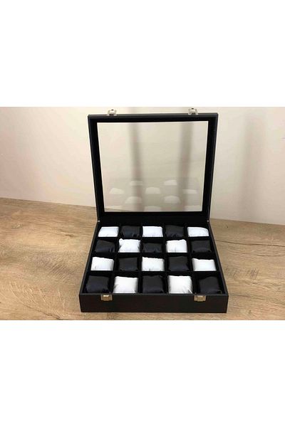 Kelepir Fırsatlar Special Leather Covering 20 Wristwatch Storable Checked Padded Watch Storage Box