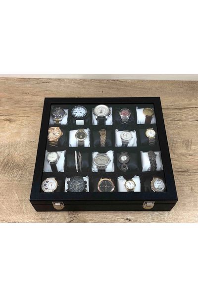 Kelepir Fırsatlar Special 20 Eyes Twenty Pieces Wristwatch Capacity Glass Cover Watch Storage Box