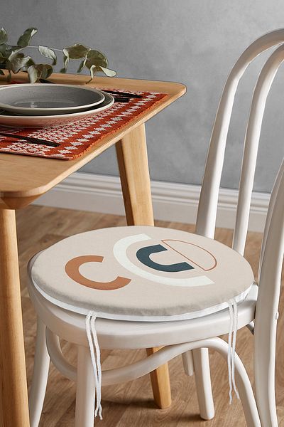 Realhomes Colorful Background One Draw Drawing Geometric Pattern Digital Printed Round Zippered Chair Cushion