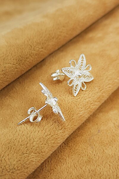 Güzel Gümüşçülük 925 Ayar Gümüş El Işi Telkari Kadın Küpe