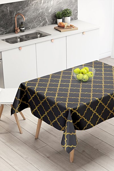 Nish & Royal Fata de masa moderna decorativa cu model Ogea cu detalii aurii