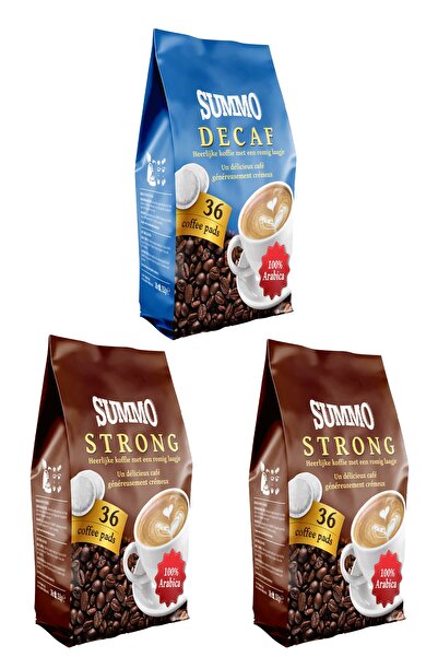 SUMMO عبوة واحدة من Decaf و2 كبسولة قهوة قوية مكونة من 108 قطعة (36 × 3 عبوات)