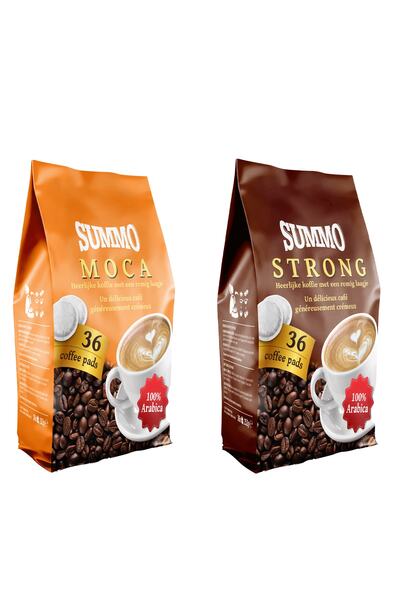 SUMMO Senseo 1 Adet Moca Ve 1 Adet Strong 72'li Avantaj Paketi 36x2 Paket Pad Kahve Kapsülü