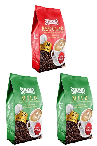 SUMMO 1 Adet Regular Ve 2 Adet Mild 108li Paketi 36x3 Paket Senseo Pads Kahve...